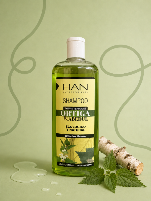 Producto - Shampoo Ortiga y Abedul Equilibrio Capilar Grasos 500 ml HAN