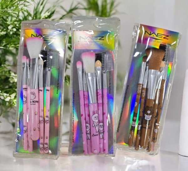 Producto - SET DE BROCHAS PARA MAQUILLAJES PERSONAJE X5 UNIDADES