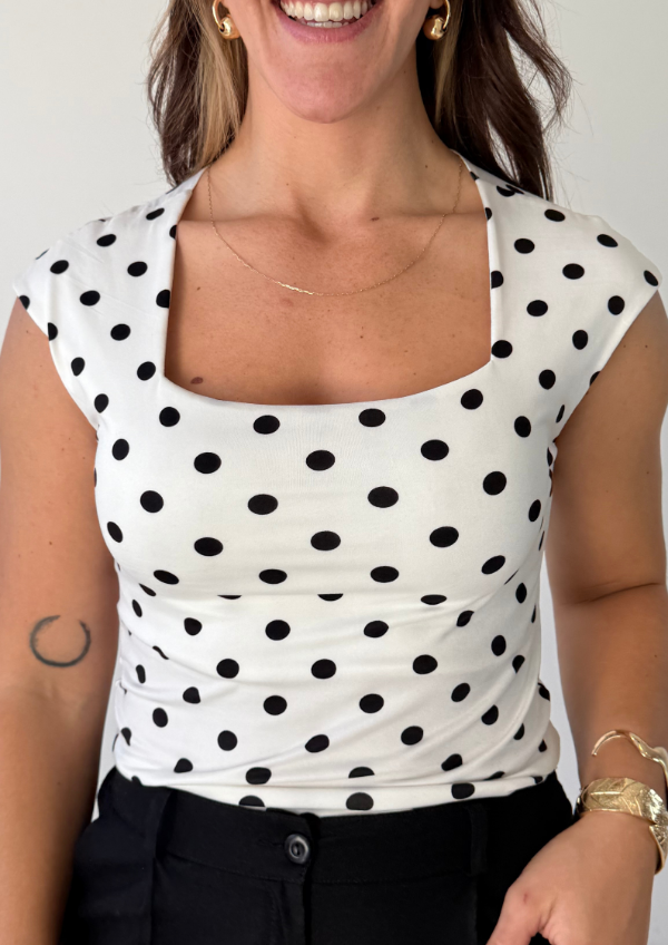 Remera PERLA - Blanco/Negro — imagen 5
