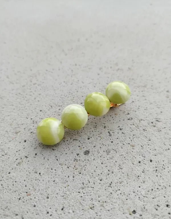 Producto - Hebilla Círculos Verde 6 cm Con Pinza