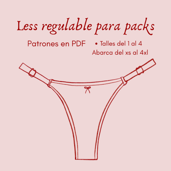 Producto - Molde PDF -  Less regulable para pack (4 talles - leer descripción!)
