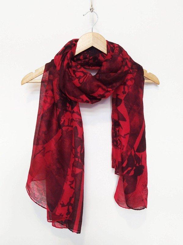 Producto - Pañuelo Mega -rojo estampa negra-