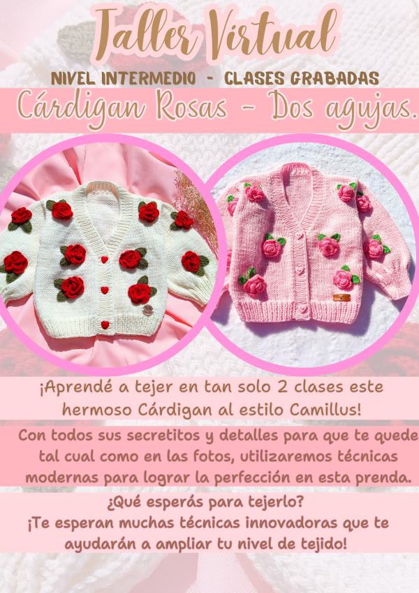 Producto - Taller Virtual Cárdigan Rosas