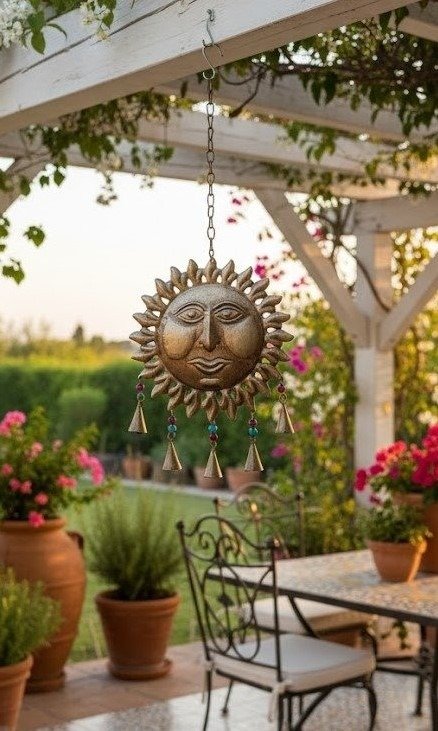 Producto - Llamador De Angeles Sol, De Metal Alto 48 cm