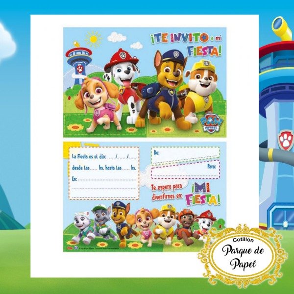 Producto - Invitaciones Paw Patrol (x10 unidades)