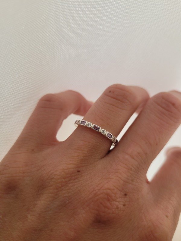 Producto - Anillo lila con cúbic Plata 925 t. 16 - 1