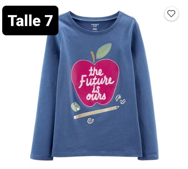 Remera manga larga carters talle 7 manzana