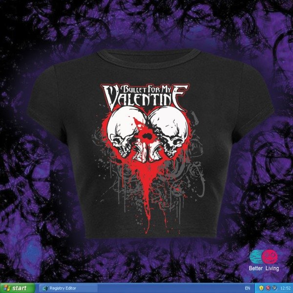 Producto - skull heart  baby tee