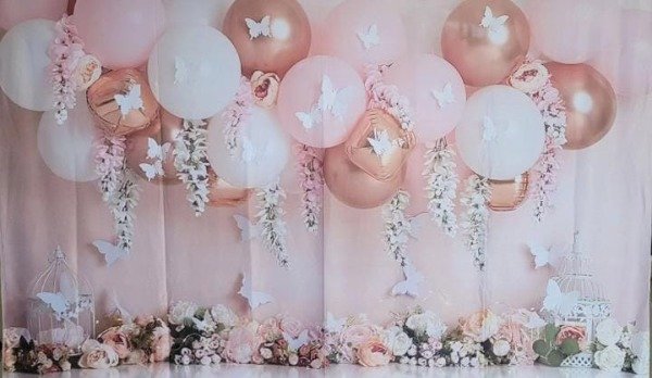 Producto - FONDO ROSA CON GLOBOS (CONSULTAR DISPONIBILIDAD , LEER DESCRIPCION)