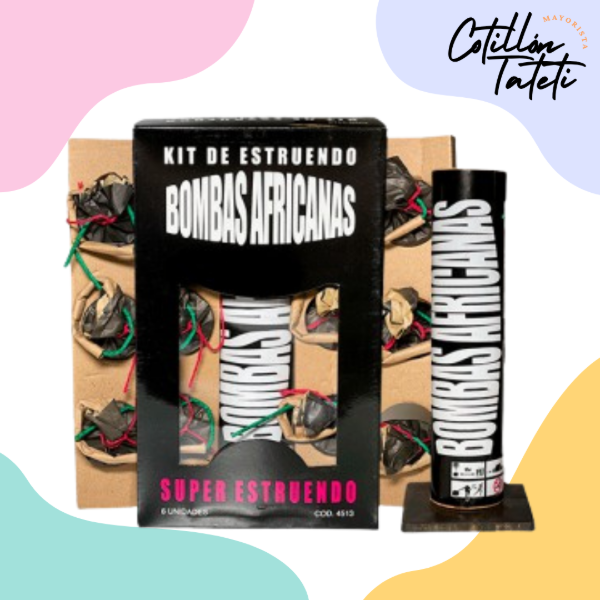 Producto - BOMBA AFRICANA SUPER ESTRUENDO - KIT CON 6 BOMBAS 2"