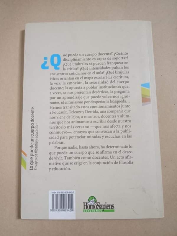 Producto - Lo que puede un cuerpo docente - Adriana Barrionuevo - Homo Sapiens 2014 - 1