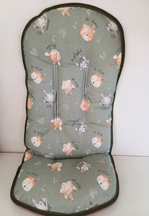 Producto - Colchon de coche zorritos verdes terracota
