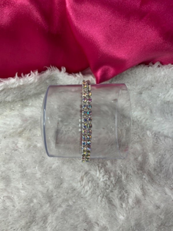 Producto - Pulseras elasticas doble con strass Plateado