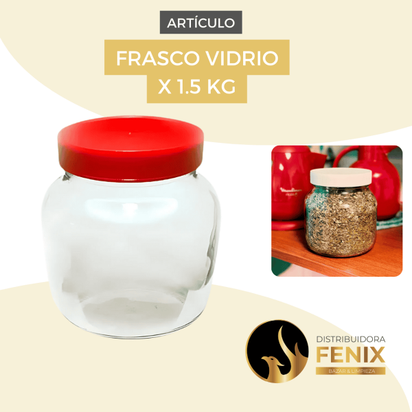 Producto - Frasco de vidrio con tapa plástica 1,5 kg