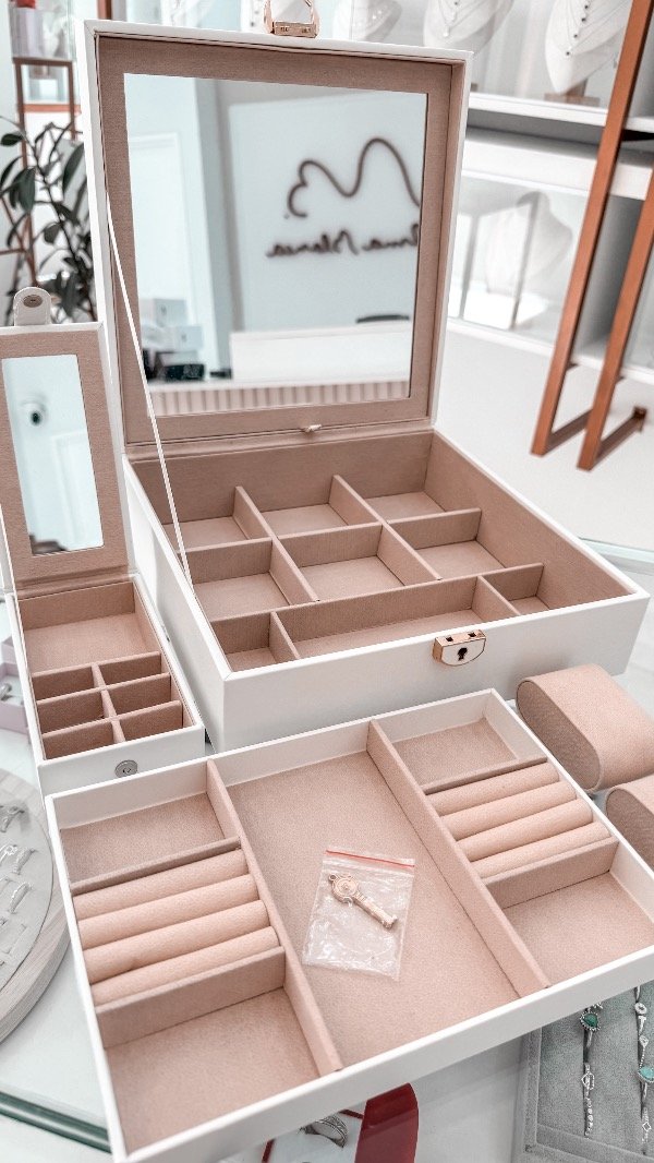 Producto - Alhajero premium con espejo (blanco)