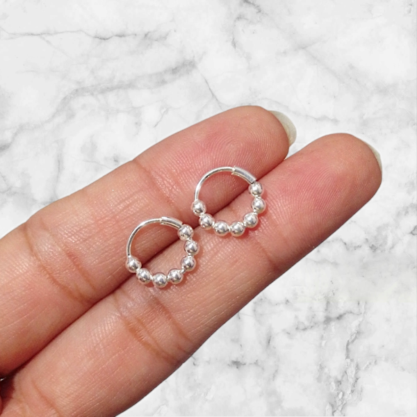 Producto - Aros argollas bolitas 1cm PL 300058