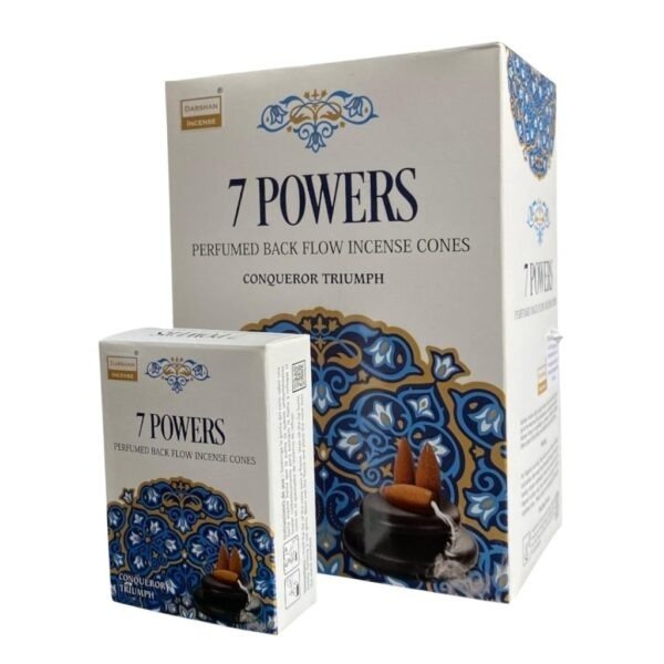 Producto - Conos black flow cascada Darshan 7 poderes x 12 unid.