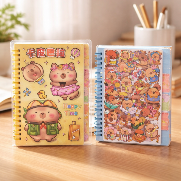Producto - Libreta Capibara C stickers 8 planchas + 12 Hojas 7181