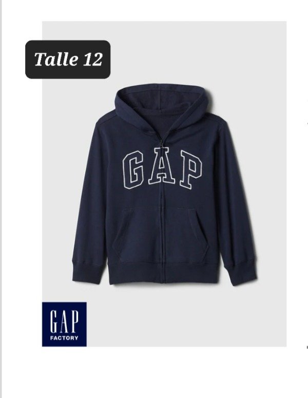 Campera con friza gap talle 12 azul