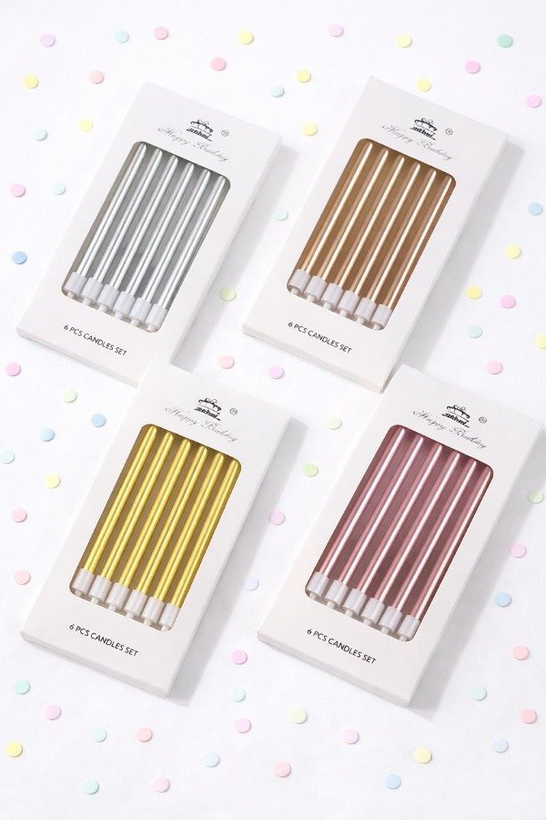 Producto - VELAS SUPER FINITAS METALIZADAS X 8