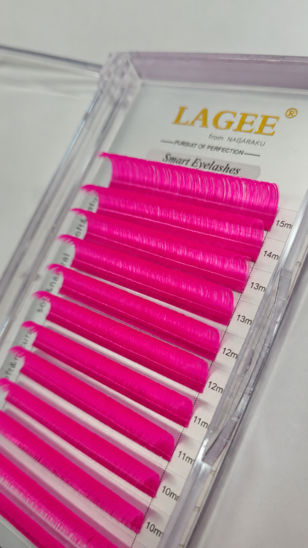 Producto - Extensiones Color - Lagee Fucsia o Blanco - Full Color - 0.07 D MIX x 12 LÍNEAS - 2