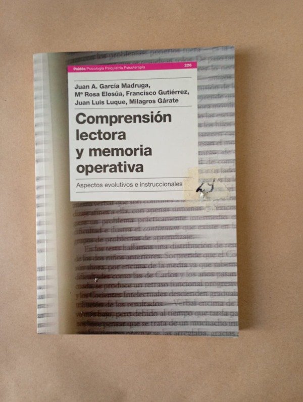 Producto - Comprensión lectora y memoria operativa - García Madruga - Paidós 2006
