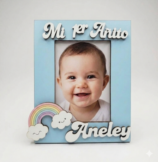 Producto - Portaretrato 6x9 con vinilo color + frase + nombre + aplique - 0