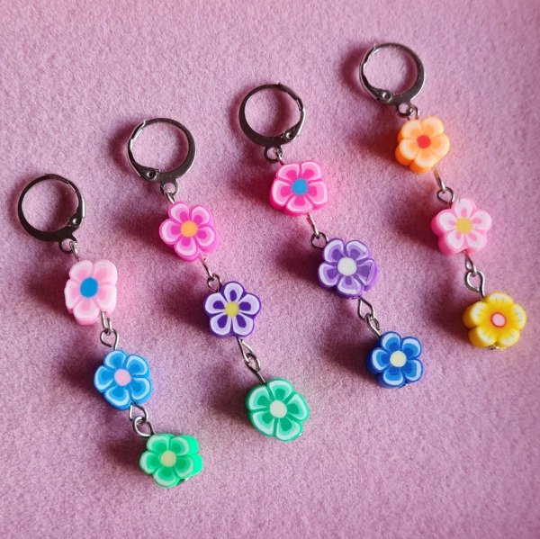 Producto - Aros brisuras florcitas - acero quirúrgico