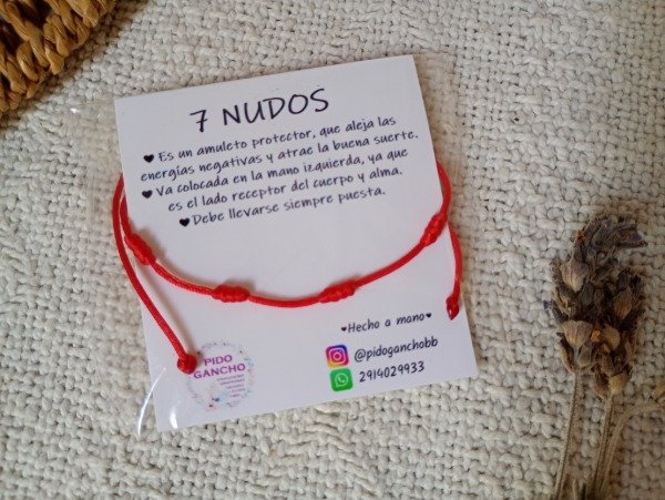 Producto - Set familiar de 4 tobilleras 7 nudos simples