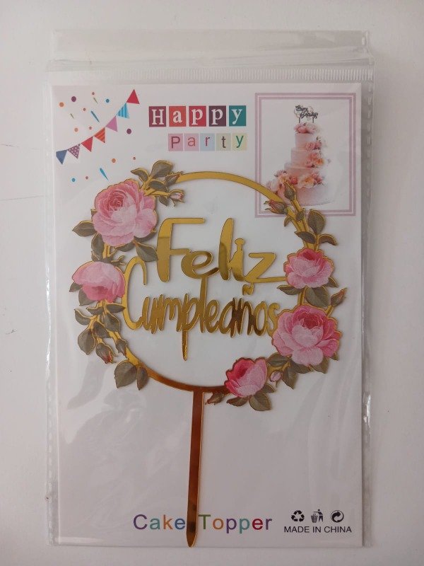 Producto - Cake Topper Acrílico Estampado "FC" M03