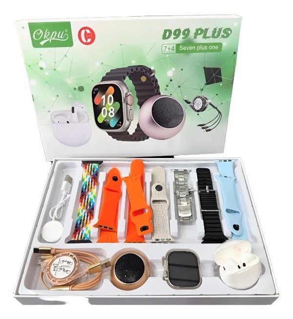 Producto - Súper Kit Smartwatch D99 Plus C/auriculares 7 Correas