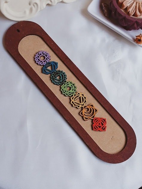 Producto - Porta sahumerios mdf 7 chakras