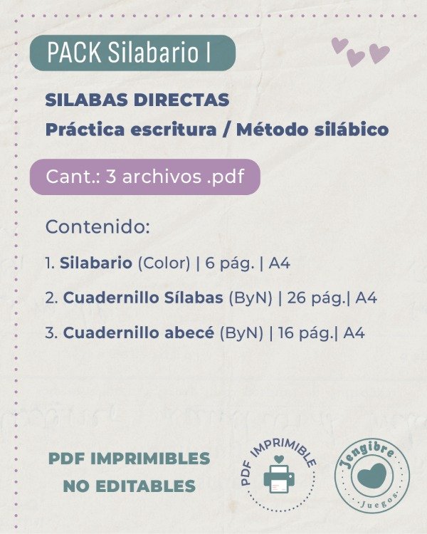 Producto - Pack Silabario 1 - Sílabas directas - 3