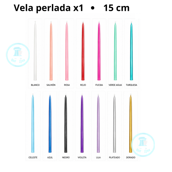 Producto - Vela Perlada 15 cm x1