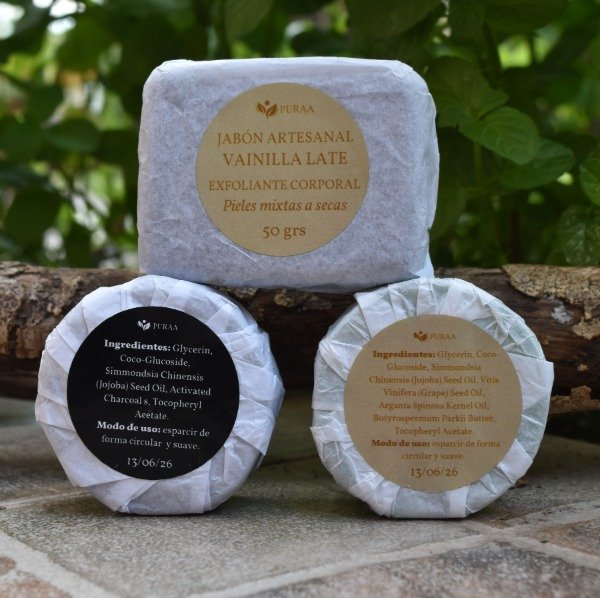 Producto - Jabón Artesanal Vainilla Late - Exfoliante Corporal