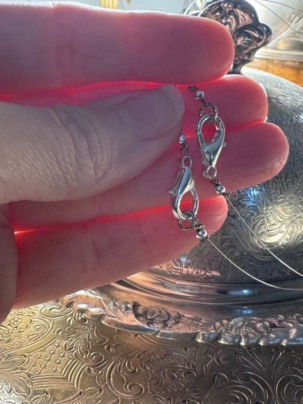 Producto - Dije cubo en cristal- hilo de acero- bolitas de plata 925 - 3