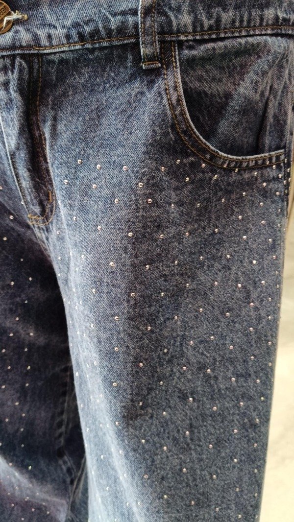 Producto - Jeans wide leg c/ strass - 1