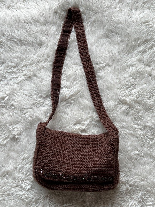 Producto - Mini Morral crochet chocolate - 0