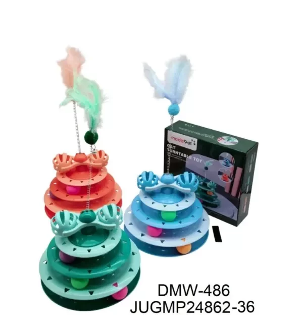 Producto - Juguete interactivo paga gato 3 niveles con pluma - 3