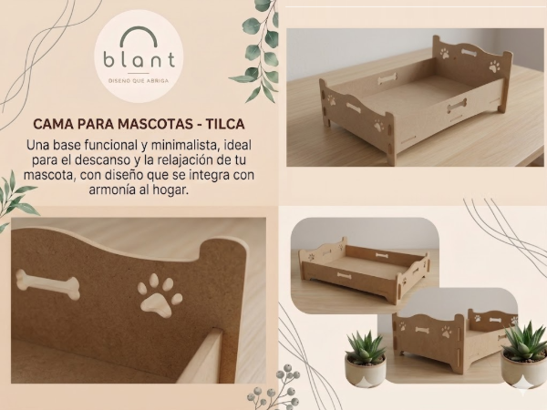 Producto - Camita Rustica Tilca para perros y gatos-blant - 4