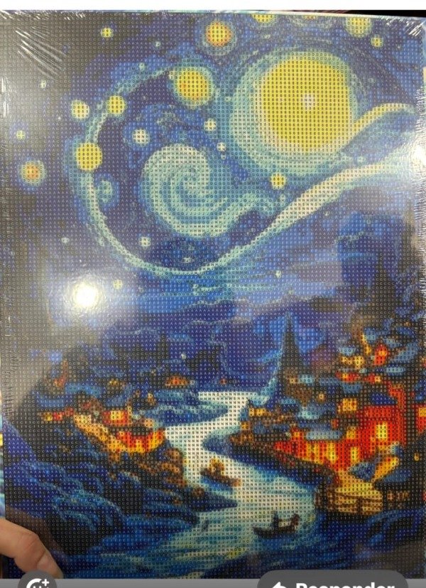 Producto - DIAMOND PAINTING 30X40 BASTIDOR CIUDAD CON RIO