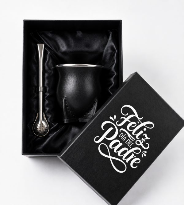 Producto - Mate Camionero de Calabaza con Bombilla Pico de loro y Caja de Regalo
