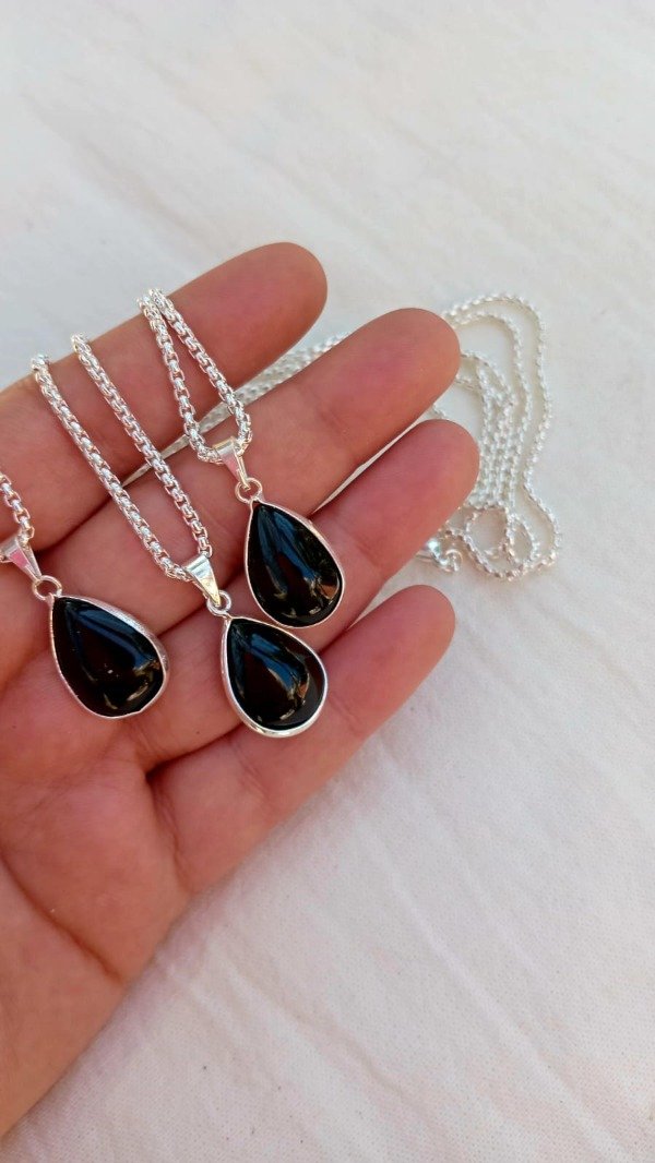 Producto - Collar Obsidiana - Gota