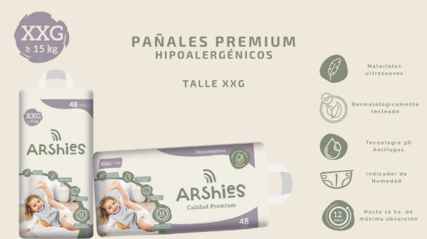 Producto - Pañales Arshies Premium Talle XXG (48 Unidades)