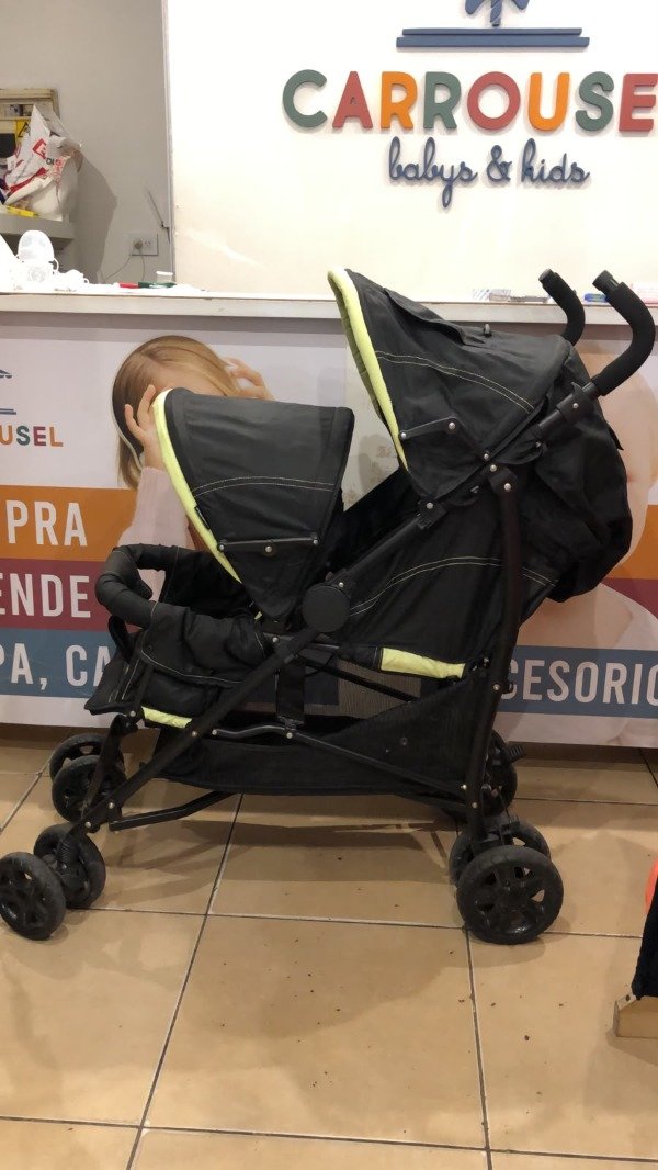 Producto - Cochecito doble para bebé verde y negro - 4