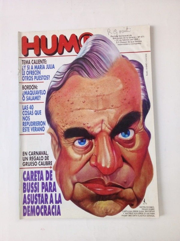 Producto - Humor #471 Careta de Bussi para asustar - Febrero 1996 - Bordón Cascioli
