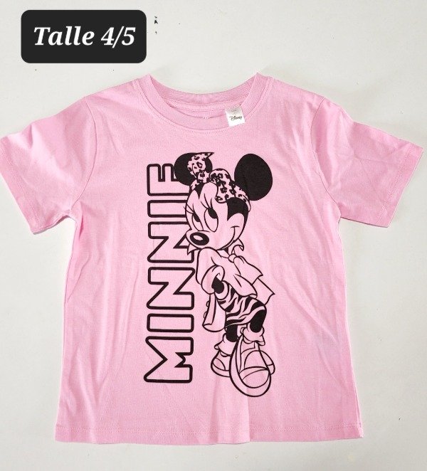 Remera manga corta HyM talle 4/5 minnie rosa