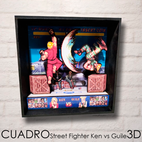 Producto - Cuadro 3d Street Fighter II Guile vs Ken