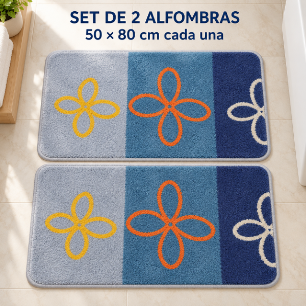 Producto - SET DE 2 ALFOMBRAS PIE DE CAMA GRUESAS 50X80CM ART DECO - 2