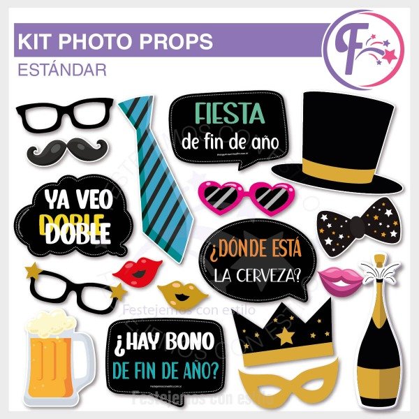 Producto - Photo Props Imprimible Fiesta de Fin de Año Laboral